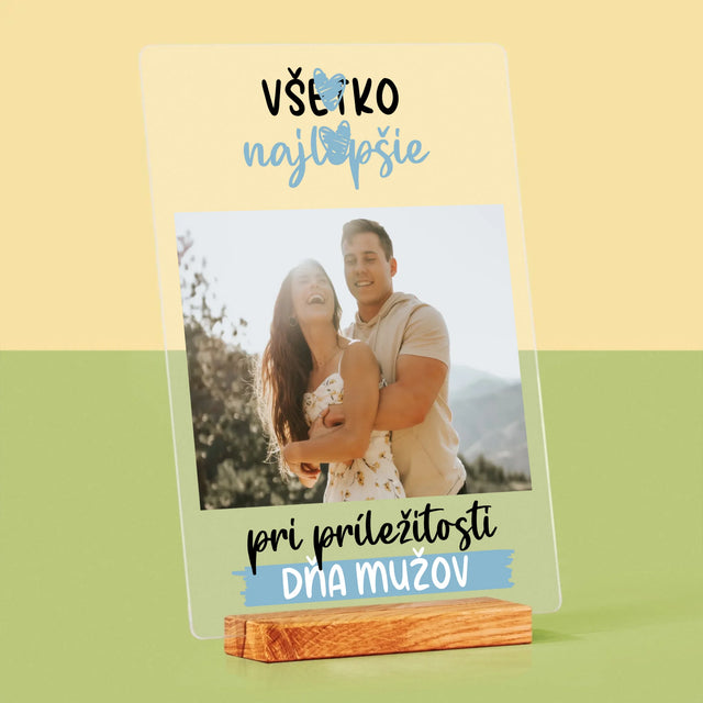 Fotografia A Podpis: Všetko Najlepšiu K Dňu Mužov - Tlač Na Akrylové Sklo 