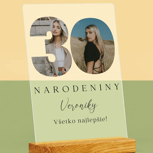 Slovo Z Fotografií: 30. Narodeniny Podpis - Tlač Na Akrylové Sklo 