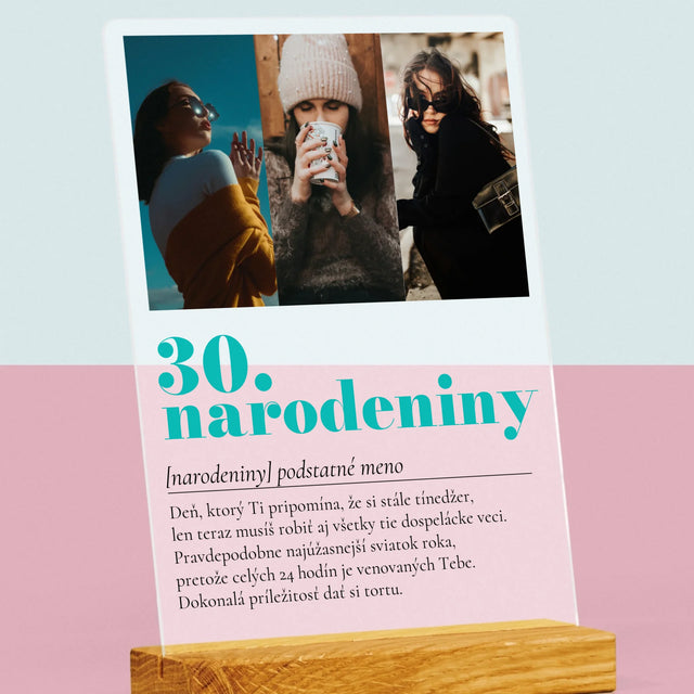 Fotokoláž: 30. Narodeniny Definícia - Tlač Na Akrylové Sklo 