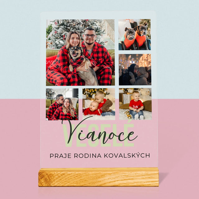 Fotokoláž: Veselé Vianoce - Tlač Na Akrylové Sklo 