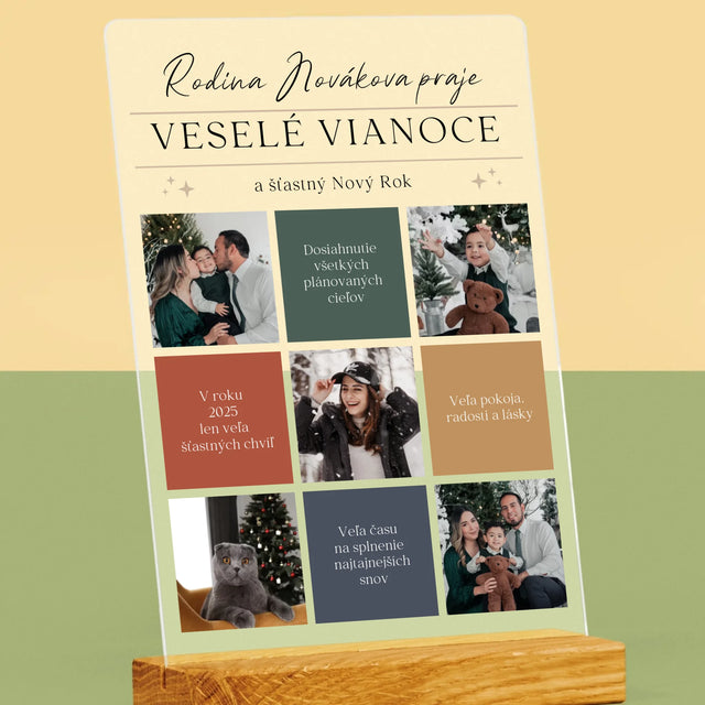 Fotokoláž: Veselé Vianoce Venovanie - Tlač Na Akrylové Sklo 