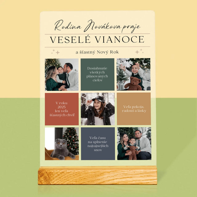 Fotokoláž: Veselé Vianoce Venovanie - Tlač Na Akrylové Sklo 
