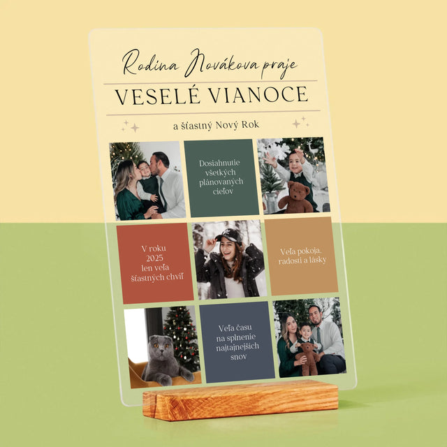 Fotokoláž: Veselé Vianoce Venovanie - Tlač Na Akrylové Sklo 