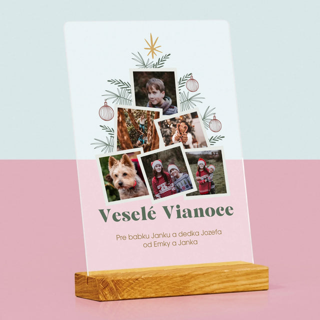 Fotokoláž: Vianočný Stromček - Tlač Na Akrylové Sklo 
