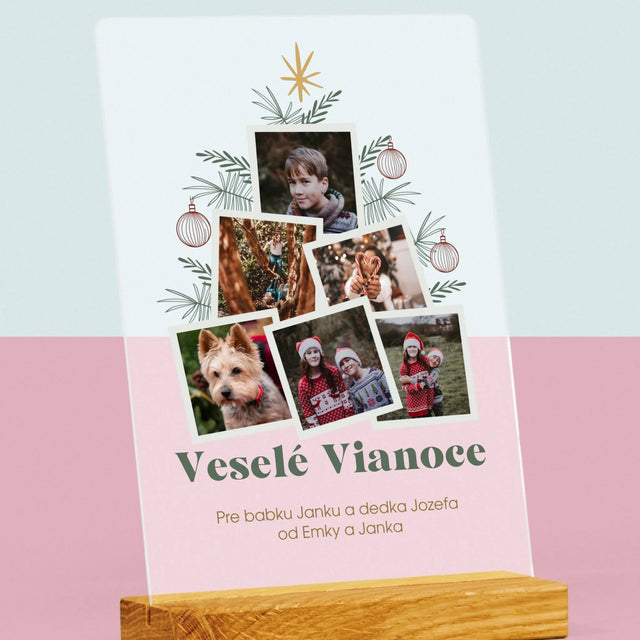 Fotokoláž: Vianočný Stromček - Tlač Na Akrylové Sklo 
