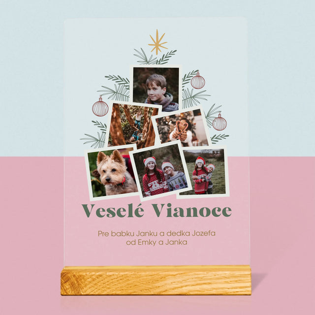 Fotokoláž: Vianočný Stromček - Tlač Na Akrylové Sklo 