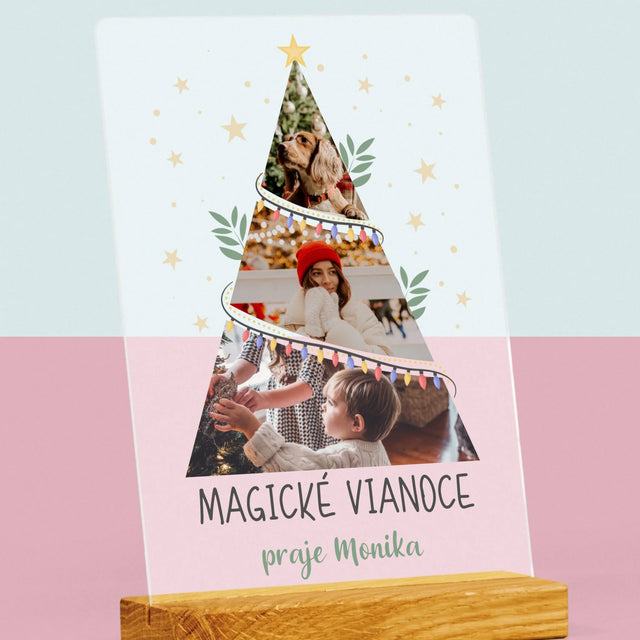 Fotokoláž: Magické Vianoce Stromček - Tlač Na Akrylové Sklo 