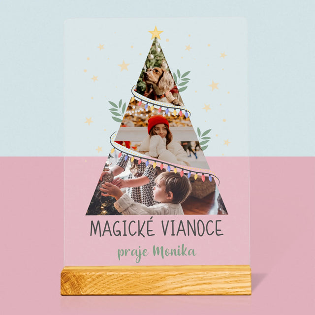 Fotokoláž: Magické Vianoce Stromček - Tlač Na Akrylové Sklo 