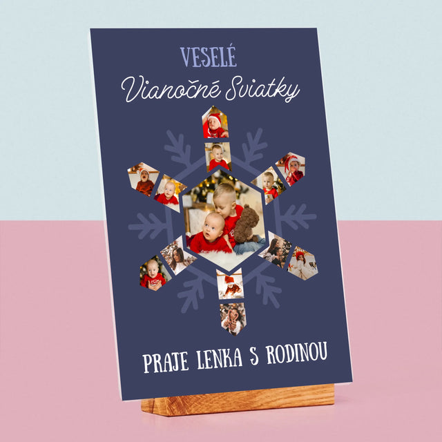 Tvar Z Fotografií: Snehová Vločka - Tlač Na Akrylové Sklo 