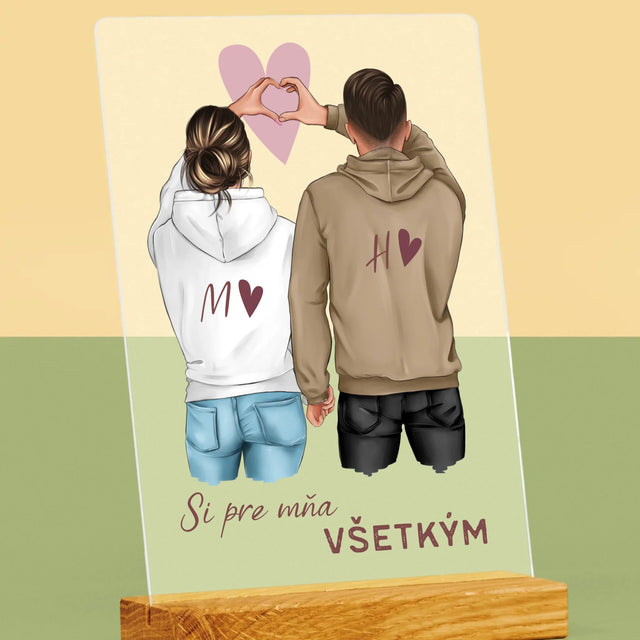 Tvorenie Postavy: Pár Srdce - Tlač Na Akrylové Sklo 