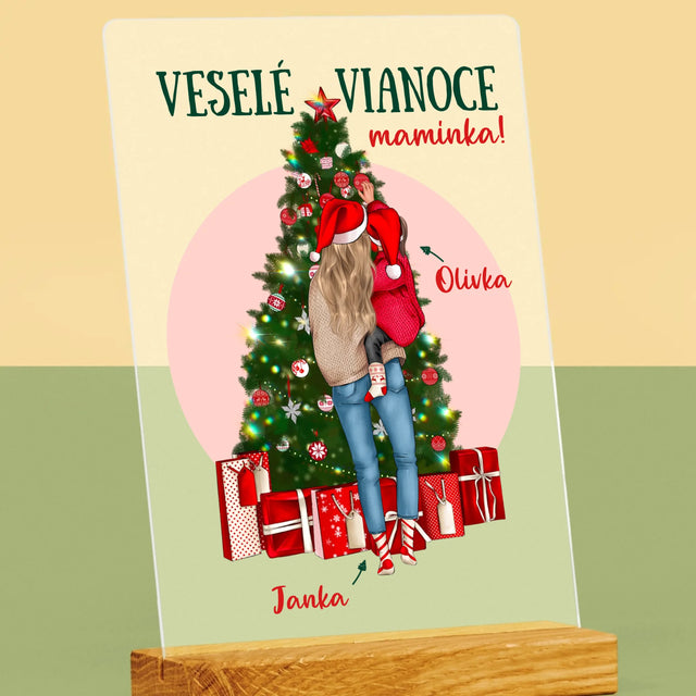 Tvorenie Postavy: Veselé Vianoce Maminka - Tlač Na Akrylové Sklo 