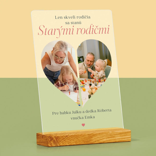 Fotokoláž: Skvelí Rodičia Sa Stanú Starými Rodičmi - Tlač Na Akrylové Sklo 