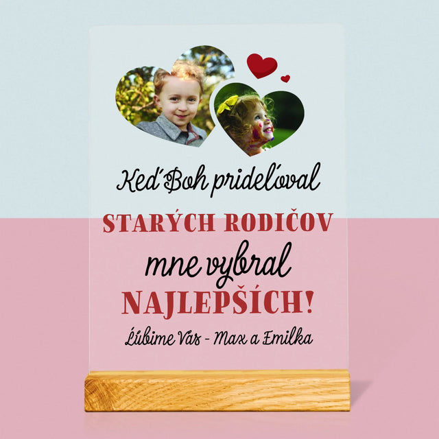 Fotokoláž: Keď Boh Prideľoval Starých Rodičov - Tlač Na Akrylové Sklo 
