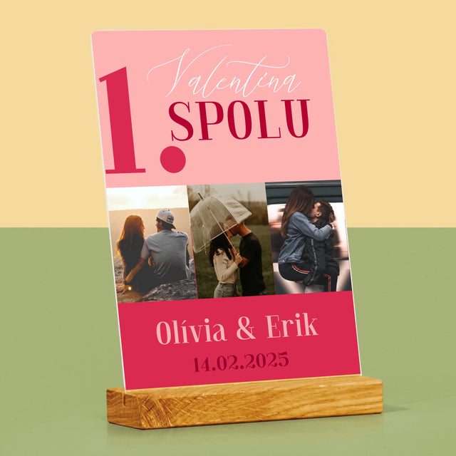 Fotokoláž: Prvý Valentín Spolu - Tlač Na Akrylové Sklo 