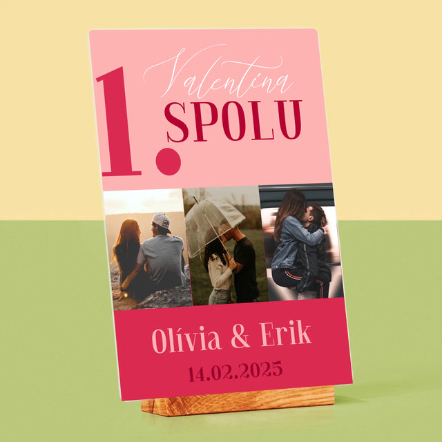 Fotokoláž: Prvý Valentín Spolu - Tlač Na Akrylové Sklo 