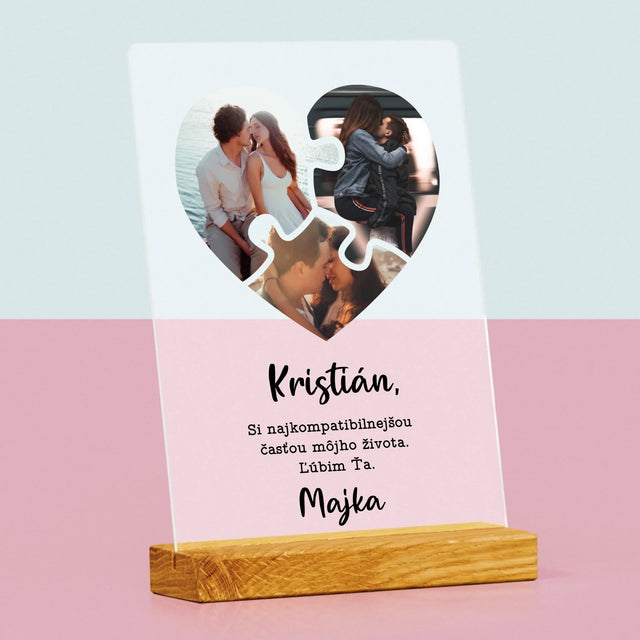 Fotokoláž: Valentínske Puzzle - Tlač Na Akrylové Sklo 