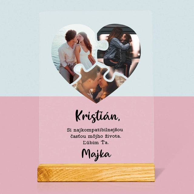 Fotokoláž: Valentínske Puzzle - Tlač Na Akrylové Sklo 