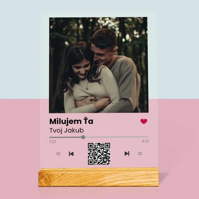 Fotografia A Podpis: Spotify S Qr Kódom - Tlač Na Akrylové Sklo 