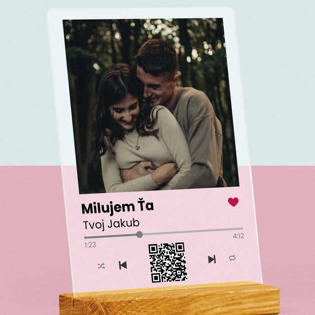 Fotografia A Podpis: Spotify S Qr Kódom - Tlač Na Akrylové Sklo 