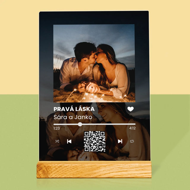 Fotografia A Podpis: Spotify S Tvojimi Fotografiami A Qr Kódom - Tlač Na Akrylové Sklo 