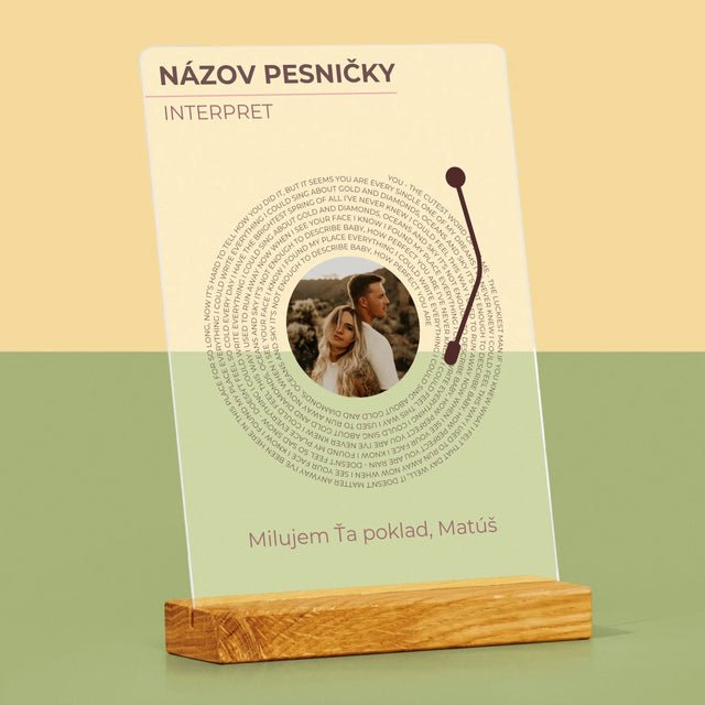 Fotografia A Podpis: Naša Pesnička Vinylová Platňa - Tlač Na Akrylové Sklo 