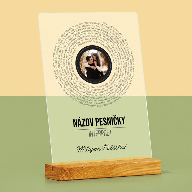 Fotografia A Podpis: Text Piesničky Na Cd-Čku - Tlač Na Akrylové Sklo 