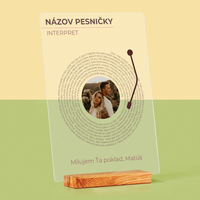 Fotografia A Podpis: Naša Pesnička Vinylová Platňa - Tlač Na Akrylové Sklo 
