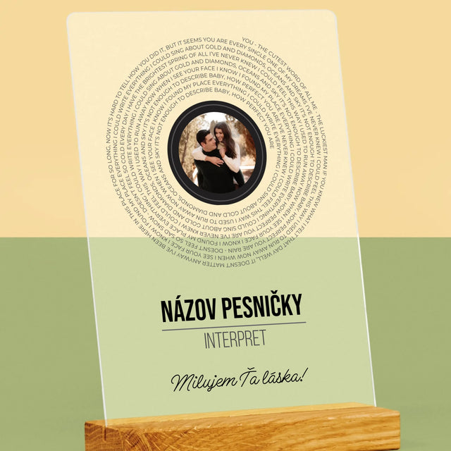Fotografia A Podpis: Text Piesničky Na Cd-Čku - Tlač Na Akrylové Sklo 