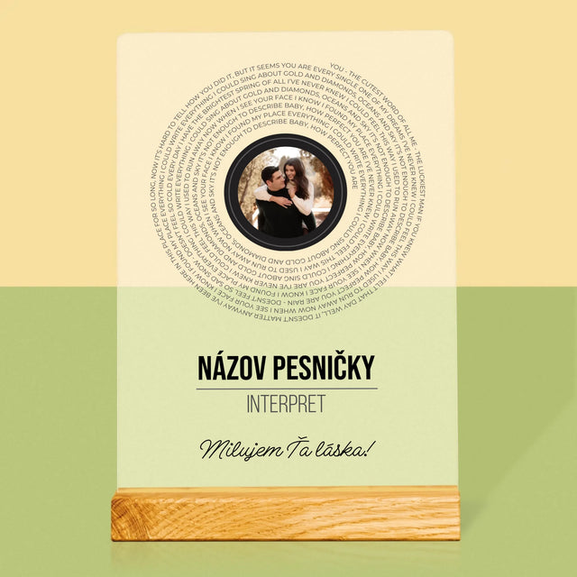 Fotografia A Podpis: Text Piesničky Na Cd-Čku - Tlač Na Akrylové Sklo 