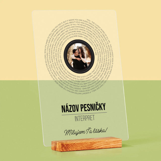 Fotografia A Podpis: Text Piesničky Na Cd-Čku - Tlač Na Akrylové Sklo 
