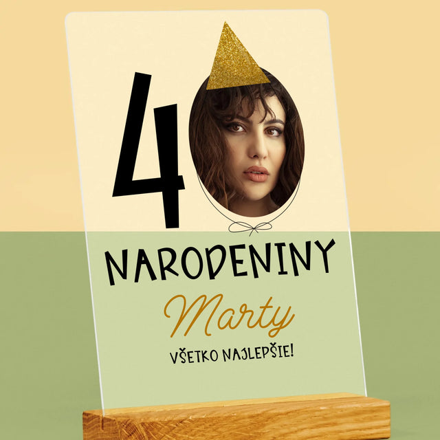 Fotografia A Podpis: 40. Narodeniny Čiapka - Tlač Na Akrylové Sklo 