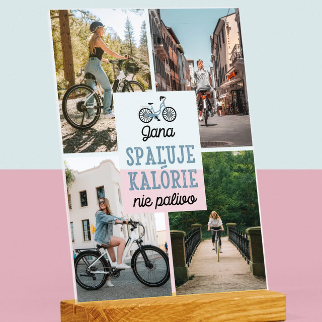 Fotokoláž: Spaľuje Kalórie, Nie Palivo - Tlač Na Akrylové Sklo 