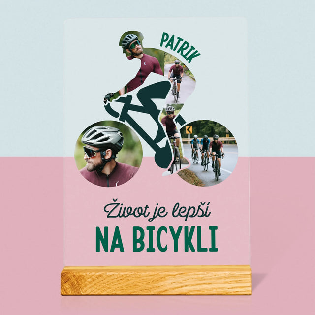 Tvar Z Fotografií: Život Je Lepší Na Bicykli - Tlač Na Akrylové Sklo 