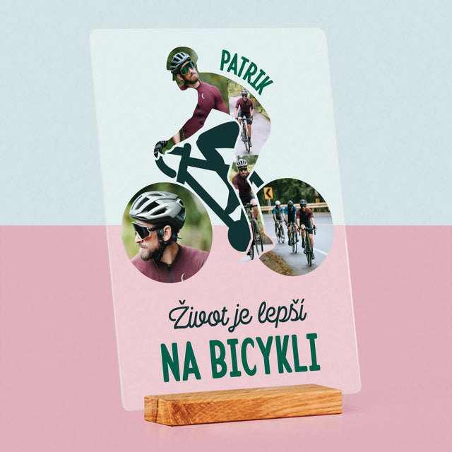 Tvar Z Fotografií: Život Je Lepší Na Bicykli - Tlač Na Akrylové Sklo 