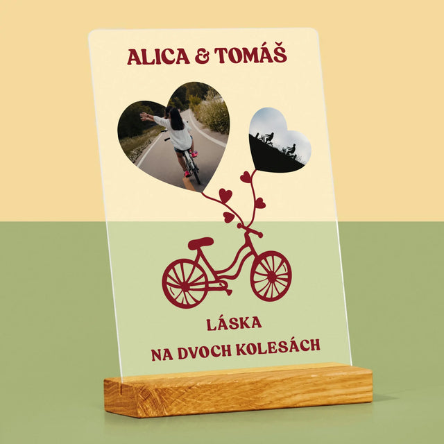 Fotokoláž: Láska Na Dvoch Kolesách - Tlač Na Akrylové Sklo 