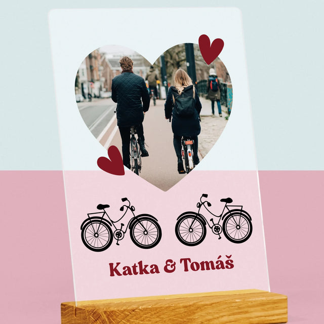 Fotografia A Podpis: Cyklistický Pár - Tlač Na Akrylové Sklo 