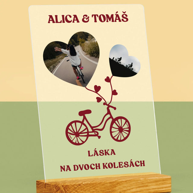 Fotokoláž: Láska Na Dvoch Kolesách - Tlač Na Akrylové Sklo 