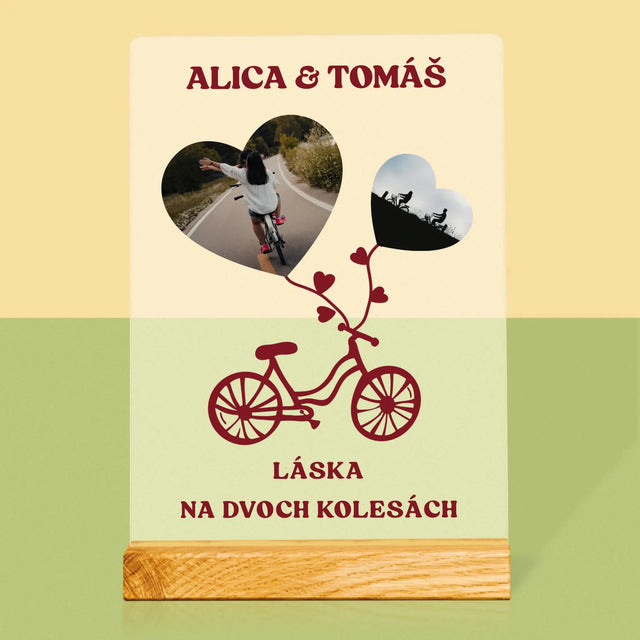 Fotokoláž: Láska Na Dvoch Kolesách - Tlač Na Akrylové Sklo 