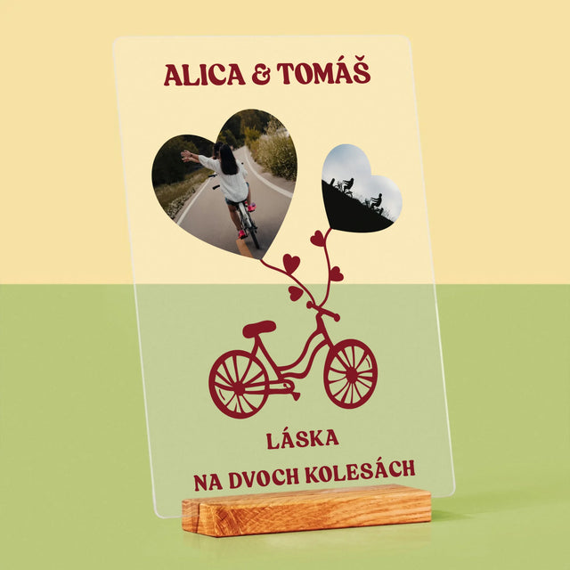 Fotokoláž: Láska Na Dvoch Kolesách - Tlač Na Akrylové Sklo 