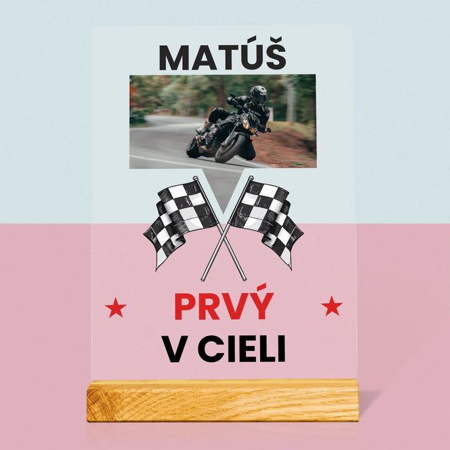 Fotografia A Podpis: Prvý V Cieli - Tlač Na Akrylové Sklo 