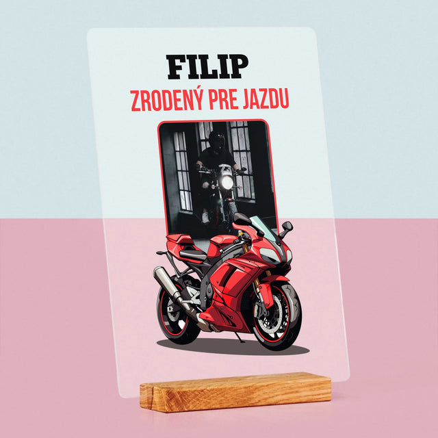 Fotografia A Podpis: Zrodený Pre Jazdu - Tlač Na Akrylové Sklo 