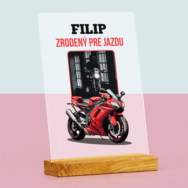 Fotografia A Podpis: Zrodený Pre Jazdu - Tlač Na Akrylové Sklo 
