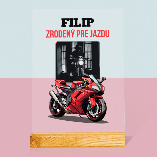 Fotografia A Podpis: Zrodený Pre Jazdu - Tlač Na Akrylové Sklo 