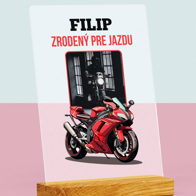 Fotografia A Podpis: Zrodený Pre Jazdu - Tlač Na Akrylové Sklo 