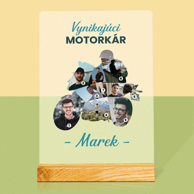 Tvar Z Fotografií: Vynikajúci Motorkár - Tlač Na Akrylové Sklo 