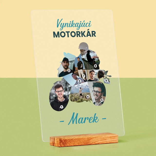 Tvar Z Fotografií: Vynikajúci Motorkár - Tlač Na Akrylové Sklo 