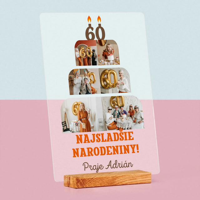 Tvar Z Fotografií: Najsladšie Narodeniny - Tlač Na Akrylové Sklo 
