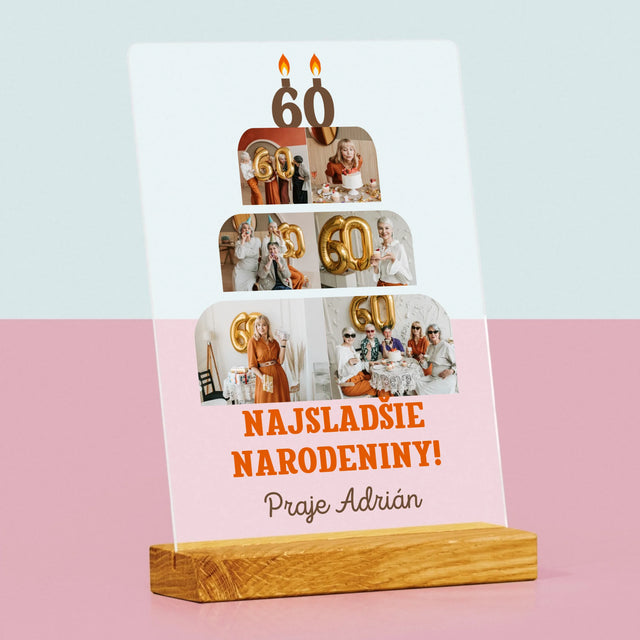 Tvar Z Fotografií: Najsladšie Narodeniny - Tlač Na Akrylové Sklo 