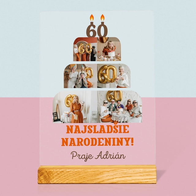 Tvar Z Fotografií: Najsladšie Narodeniny - Tlač Na Akrylové Sklo 