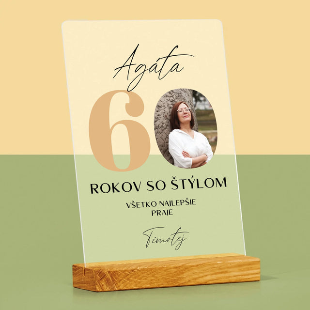 Fotografia A Podpis: 60 Rokov So Štýlom - Tlač Na Akrylové Sklo 